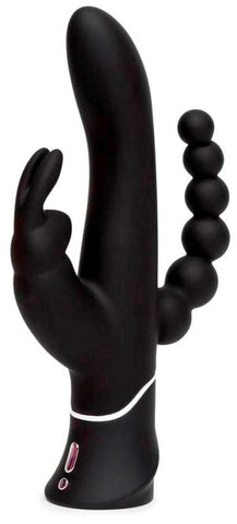 Happy Rabbit Rechargeable Triple Curve Vibrator Black - Rabbit Vibrators