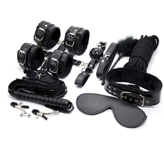 Indulge in Sensual Exploration - BDStyle Hogtie Fur Lined Body Restraints Set Bondage Kits