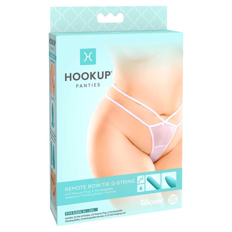 HOOKUP Remote Bow-Tie G-String - XL-XXL Remote Control Vibrators