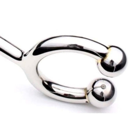 Horse Shoe Cock Ring with Anal Intruder - Spreaders and Hangers