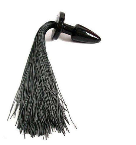 Horse Soft Rubber Tail Anal Plug - Steel Sex Toys