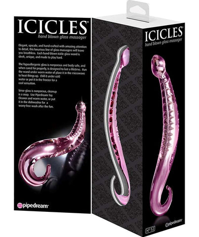 Pipedream Icicles No 52 G Spot and P Spot Stimulator - Glass Sex Toys
