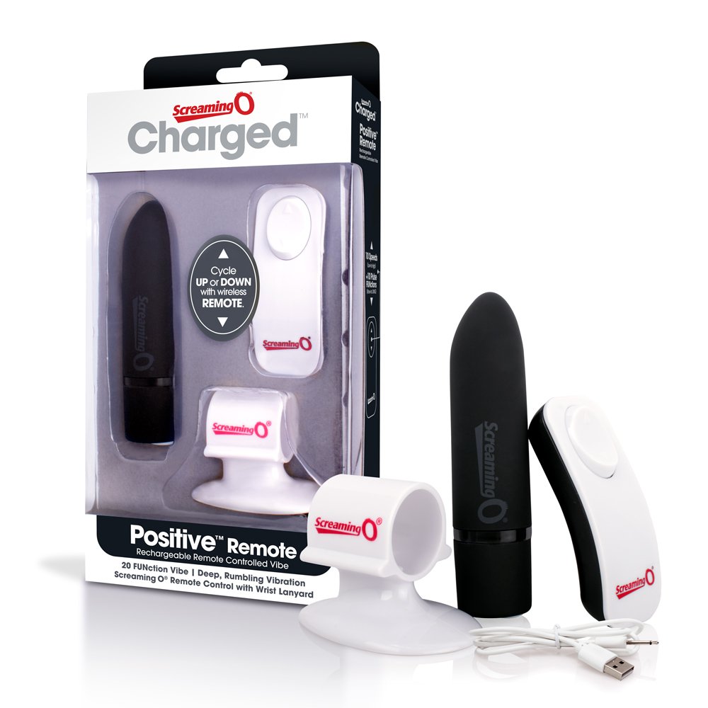 Screaming O Charged Positive Remote Control Vibrator Black Bullet Vibrators