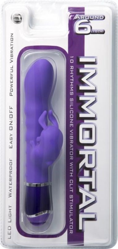 Immortal 10 Rhythms Silicone Rabbit Vibrator 6 inch Purple Rabbit Vibrators