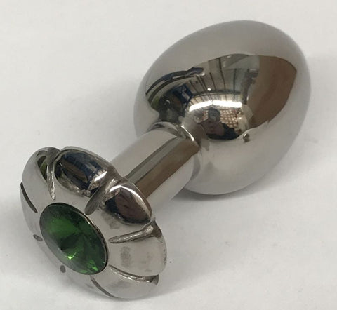 Jewelled Lotus Metal Butt Plug Small Rainbow - Steel Sex Toys