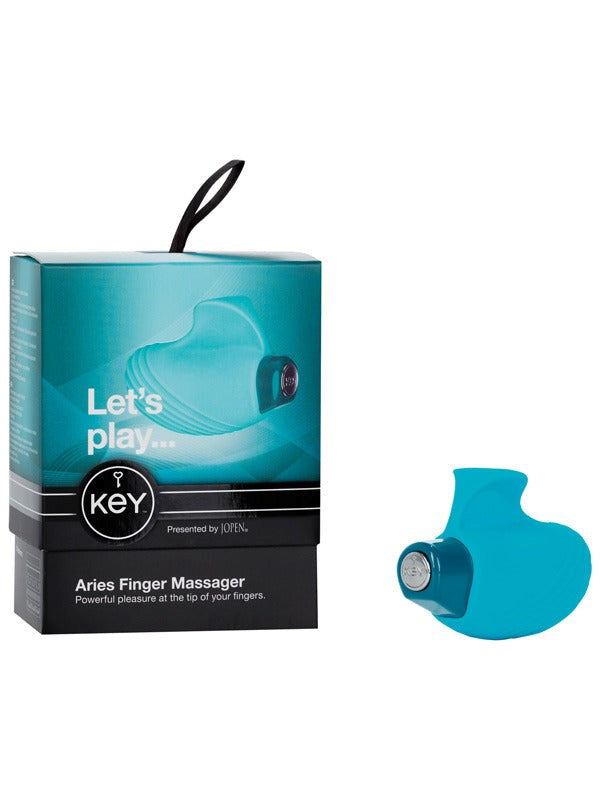 Key by Jopen Aries Blue Womens Adult Vibrator Finger and Tongue Vibrators