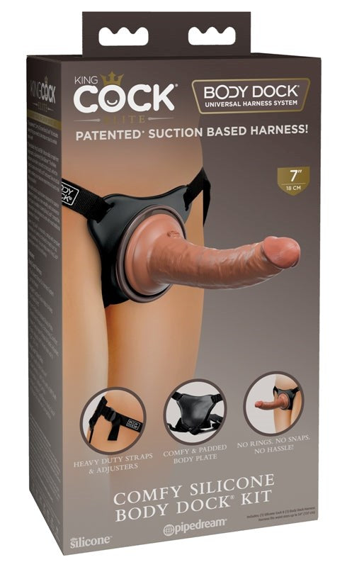 King Cock Elite Comfy Silicone Body Dock Kit Realistic Dildos