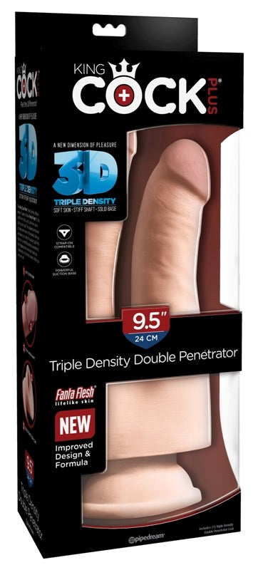 King Cock Plus Triple Density Double Penetrator Flesh 9.5 inch Double Ender