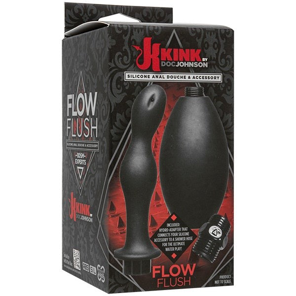 Kink Flow Flush Silicone Anal Douche & Accessory Black Enemas and Douches