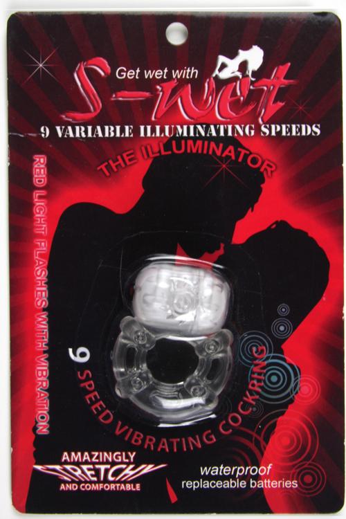 NU Sensuelle S Wet Illuminator Vibrating Cock Ring Clear - Vibrating Cock Rings