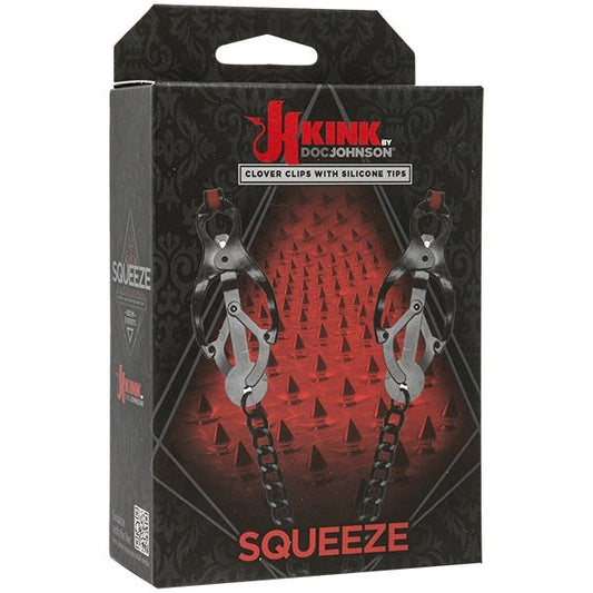 Kink Squeeze Clover Clips with Silicone Tips - Nipple and Clit Clamps