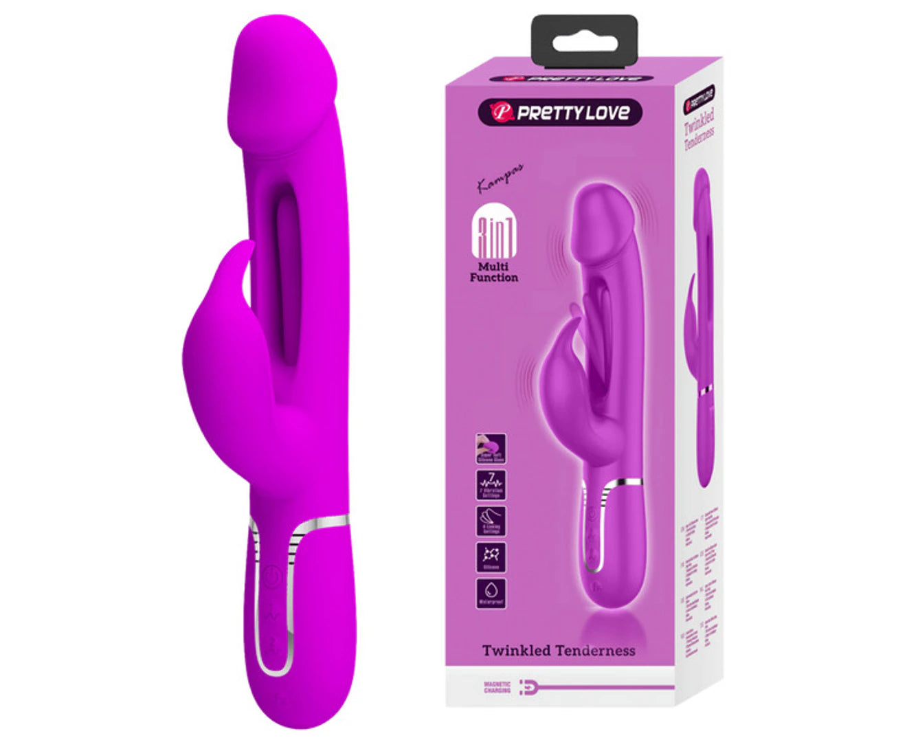 Pretty Love Kampas 3 in1 Multi Function Rechargeable Rabbit Vibrator Rabbit Vibrators