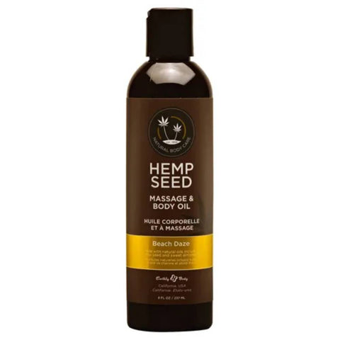 Earthly Body Scented Hemp Seed Massage and Body Oil 237 ml - Massage Oils and Lubricants