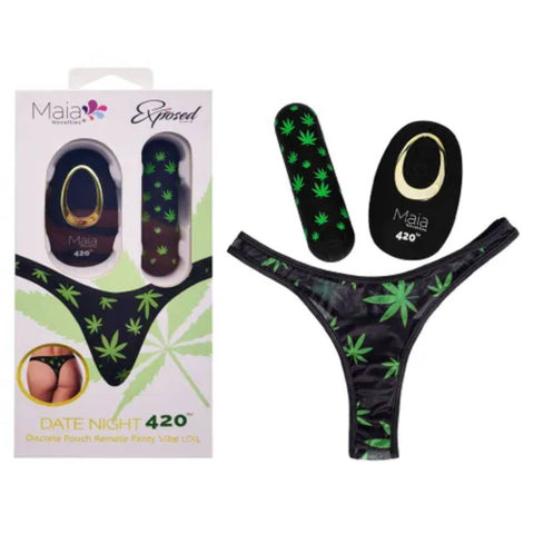 Maia DATE NIGHT 420 Remote Control Rechargeable Panty Vibrator Black - Remote Control Vibrators