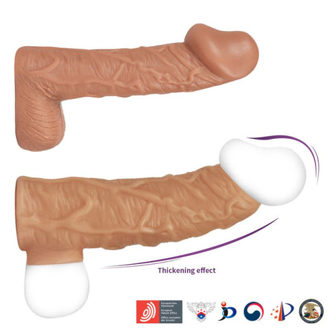Kokos Nude Realistic Male Penis Extender Sleeve 1 - Penis Sleeves and Extenders