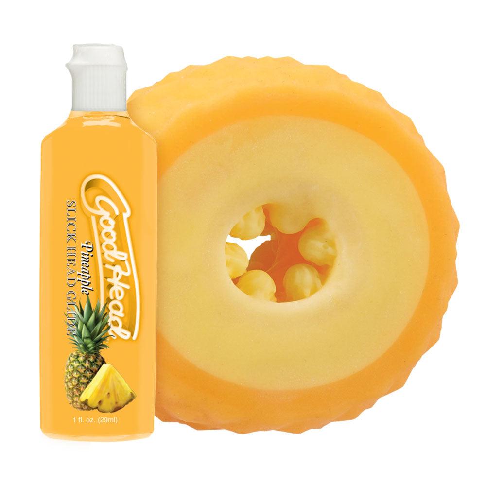 GoodHead Pineapple Blowjob Stroker with Flavoured Lubricant Yellow Masturbators and Strokers