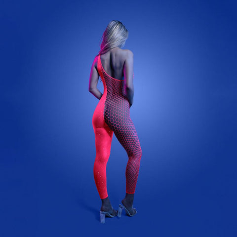 GLOW Hyperdrive Glow In Dark Sexy Womens Bodystocking OS - Body Stockings