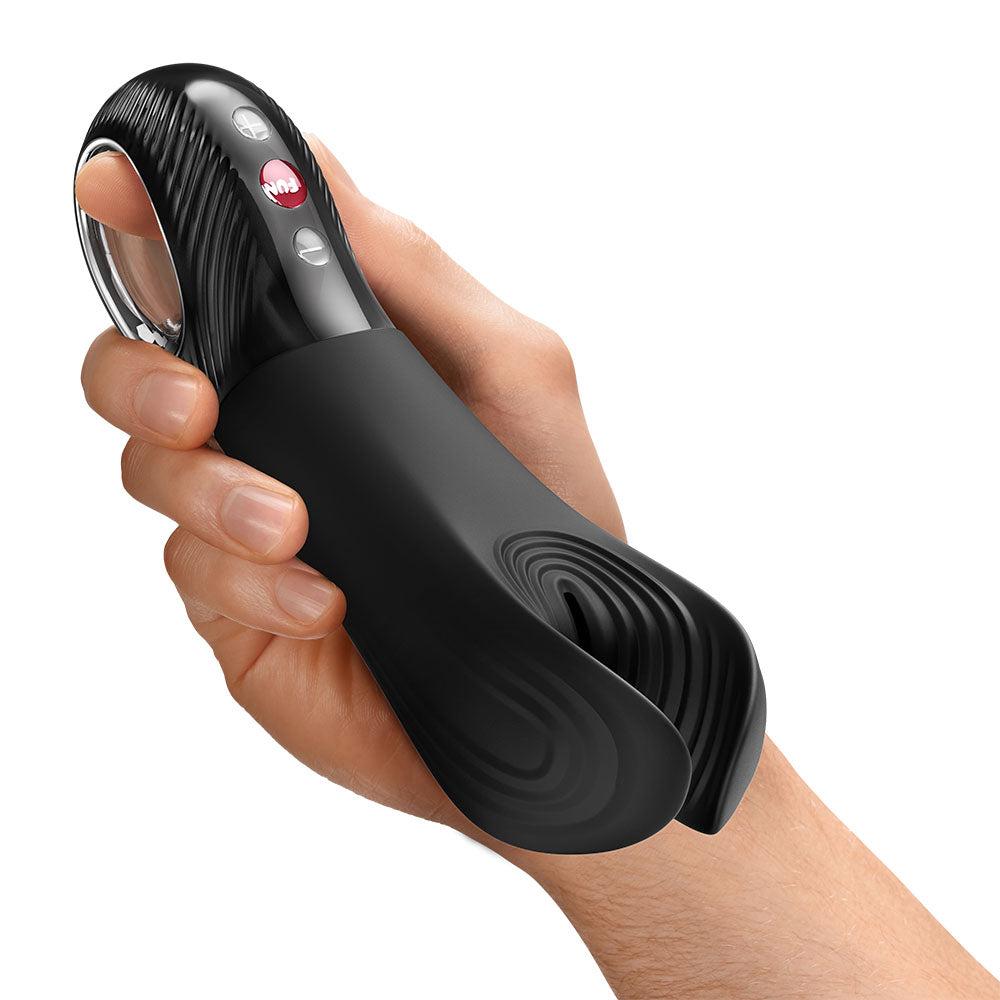 Fun Factory MANTA Rechargeable Unisex Vibrating Masturbator Black Masturbators and Strokers