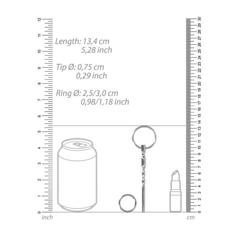 Shots Stainless Steel Urethral Penis Plug With Ring 8mm - Urethral Sounds
