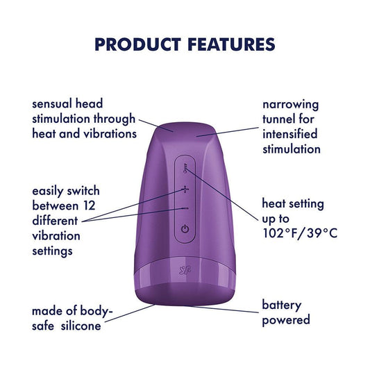 Satisfyer Men Heat Vibration Battery Series Male Masturbator - Masturbators and Strokers