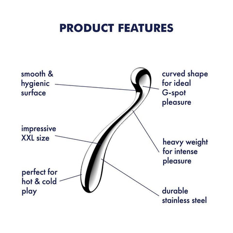 Satisfyer Star Force 4 Chrome 26 cm Steel Dildo - Steel Sex Toys