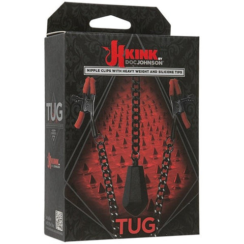 Kink Tug Nipple Clips with Heavy Weight and Silicone Tips - Breast and Nipple Toys