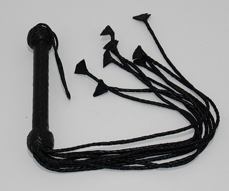 Kitten Leather Flogger with Nine Tail Whips And Crops