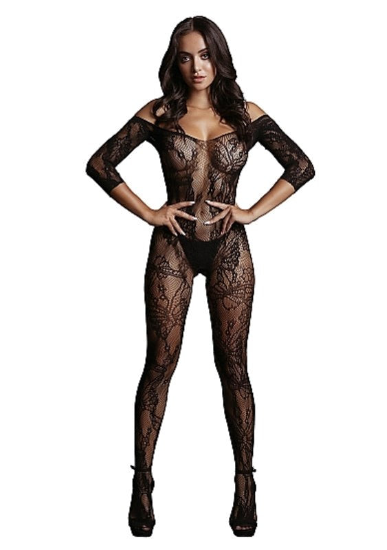 Lace Sleeved Bodystocking One Size Body Stockings