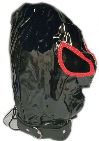 Ladies Red & Black Bondage Hood - Bondage Hoods