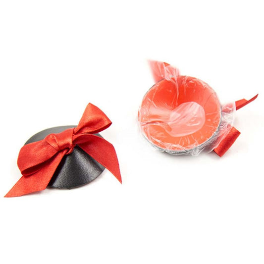 Lather Nipple Pasties With Bow Fancy Dress Ups