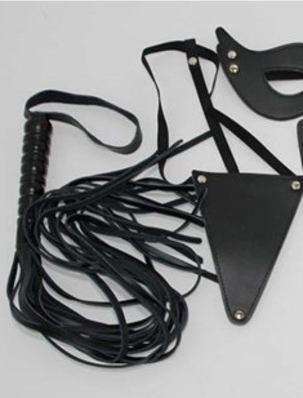 Leather Masters Set Mask, G-String, Gag and Cuffs Bondage Kits