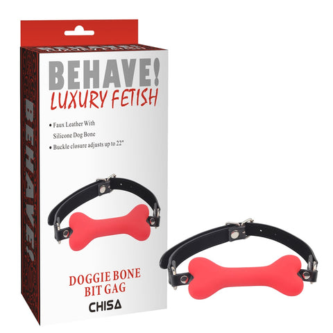 Behave Doggie Bone Adjustable BDSM Play Bit Gag - Bondage Gags and Bits
