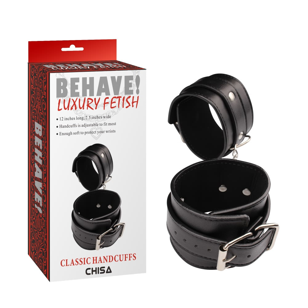 Behave Adjustable Classic Hand Cuffs Black Cuffs And Restraints