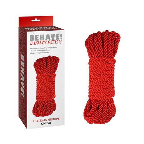 Behave Reatrain Me Bondage Rope Red - Cuffs And Restraints