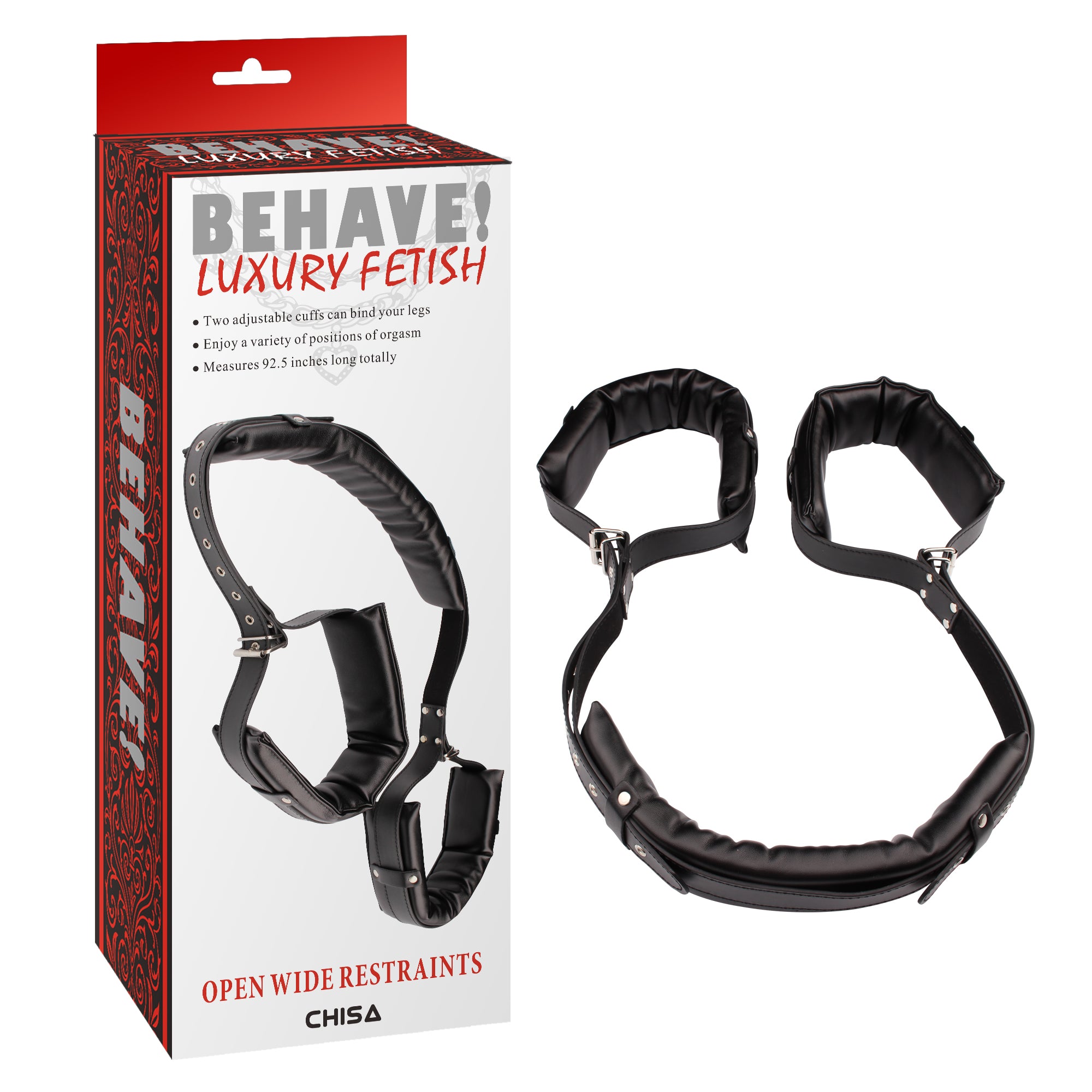 Behave Open Wide Bondage Restraints Black Cuffs And Restraints