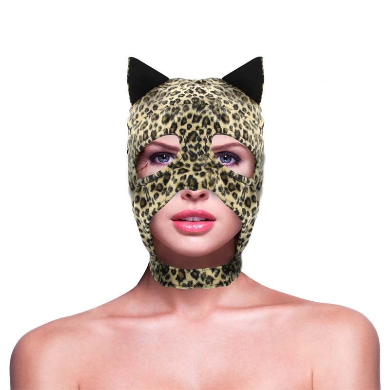 Leopard Print Fetish Hood Bondage Hoods