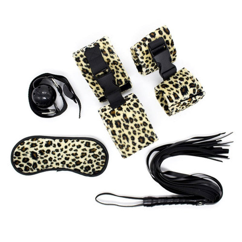 Leopard Print Soft Restraint Kit 5 piece Bondage Kits