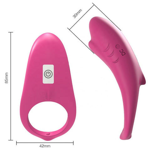 BDStyle Shark Remote Control Silicone Cock Ring - Vibrating Cock Rings