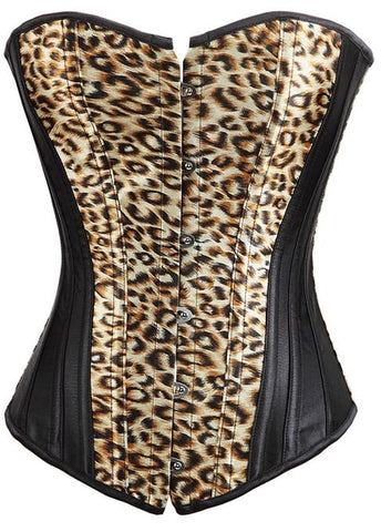 Leopard Slimming Corset & G-String - Bustiers and Corsets