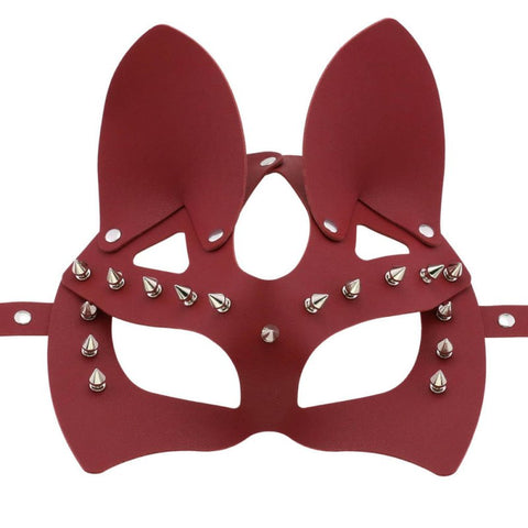 BDStyle Faux Leather Rivet Spike Mask - Blindfolds And Masks