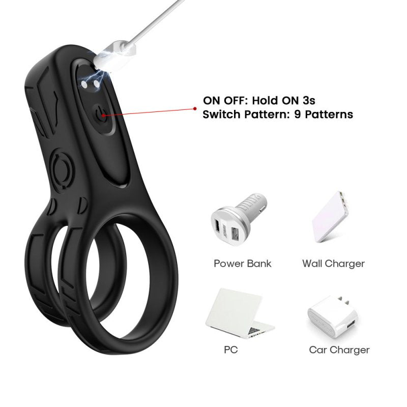 BDStyle Twisted Angel 9 Functions Royale Mens Cock Ring Vibrating Cock Rings