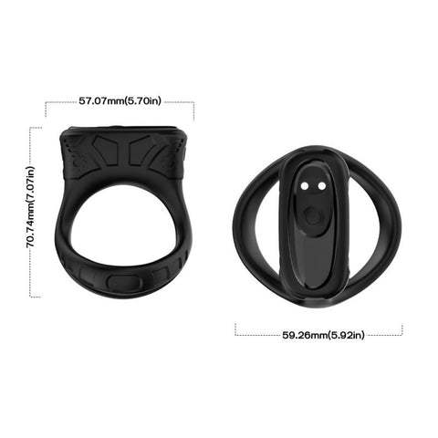 BDStyle 9 Functions Double Cock Ring with Clitoral Stimulator - Vibrating Cock Rings