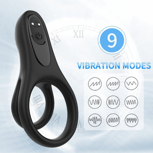 BDStyle 9 Functions Flexible Rooster Ring For Men - Vibrating Cock Rings