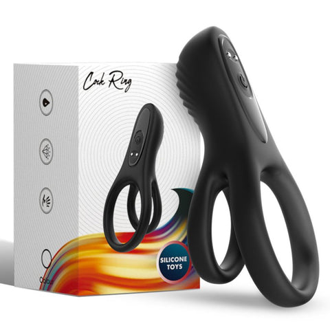 BDStyle 9 Functions Flexible Rooster Ring For Men - Vibrating Cock Rings