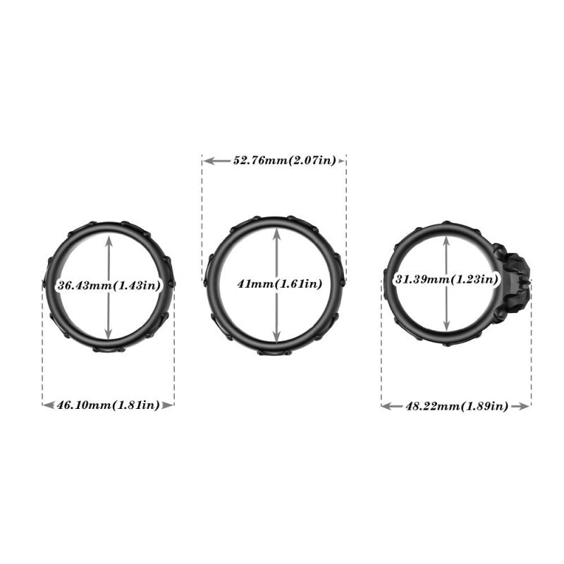 BDStyle Gothic Style Skeleton 3 Piece Cock Ring Set Cock Ring Sets