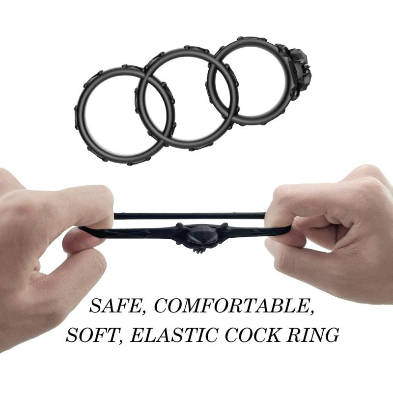 BDStyle Gothic Style Skeleton 3 Piece Cock Ring Set Cock Ring Sets