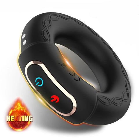 BDStyle Warm Rechargeable 10 Functions Silicone Cock Ring - Vibrating Cock Rings