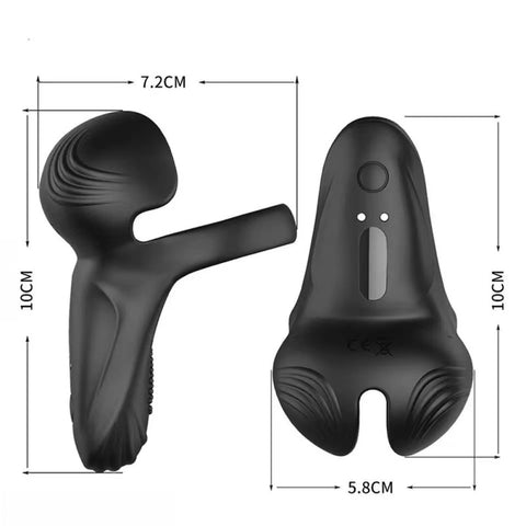 BDStyle Hoden Trinity Silicone Cock Ring with Taint Stimulator - Vibrating Cock Rings