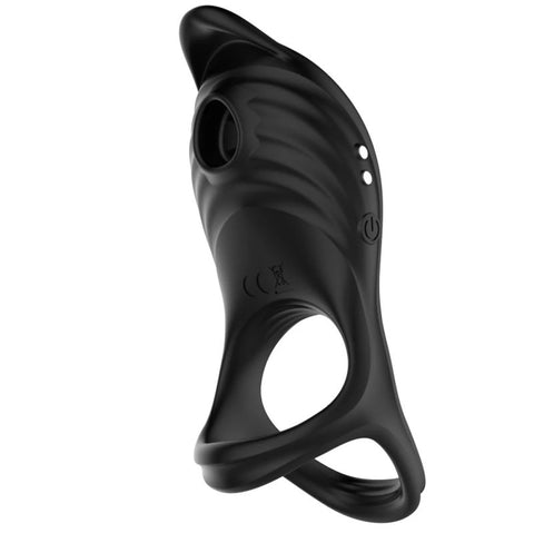 BDStyle 5 Functions Penis Ring Vibrator With Sucking Functions - Vibrating Cock Rings