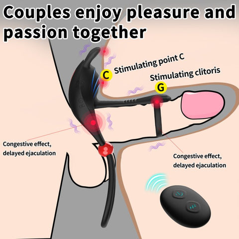 BDStyle Remote Control 7 Functions Adjustable Penis Ring - Vibrating Cock Rings